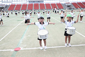 運動会予行　　年長組　鼓笛・A・B