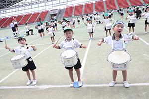 運動会予行　　年長組　鼓笛・A・B
