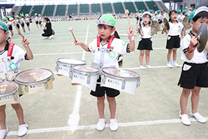 運動会予行　　年長組　鼓笛・A・B