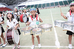 運動会予行　　年長組　鼓笛・A・B