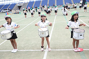 運動会予行　　年長組　鼓笛・A・B