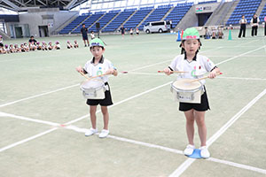 運動会予行　　年長組　鼓笛・A・B