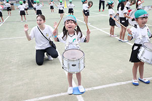 運動会予行　　年長組　鼓笛・A・B