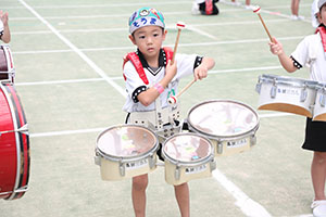 運動会予行　　年長組　鼓笛・A・B