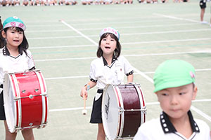運動会予行　　年長組　鼓笛・A・B