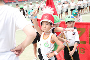 運動会予行　　年長組　鼓笛・A・B