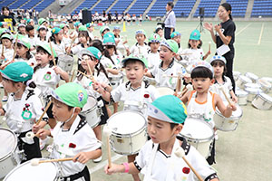 運動会予行　　年長組　鼓笛・A・B