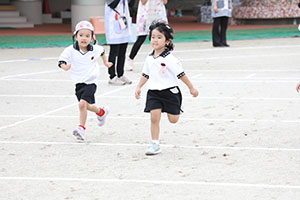 運動会　かけっこの活動　年少