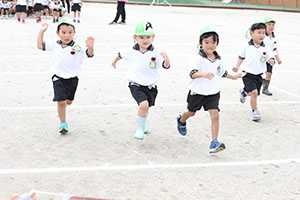 運動会　かけっこの活動　年少