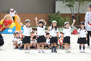 運動会　かけっこの活動　年少
