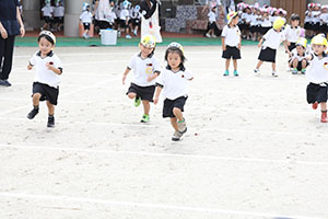 運動会　かけっこの活動　年少