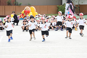 運動会　かけっこの活動　年少