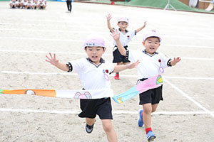 運動会　かけっこの活動　年中