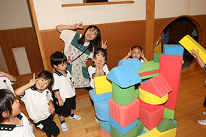 ブロックで遊びました　うさぎ