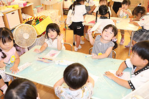 ひまわり組さんと遊びました　あひる・ひまわり