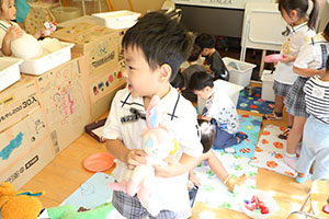 ひまわり組さんと遊びました　あひる・ひまわり