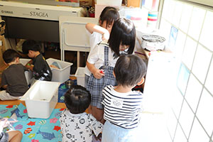 ひまわり組さんと遊びました　あひる・ひまわり