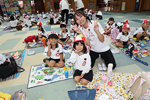 エンゼルドームでお弁当🎵　 　年少