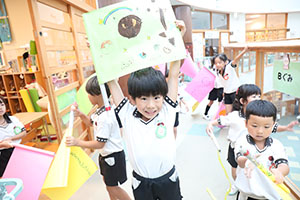 リズムフェスティバルのチームで遊びました　年長　NO．2