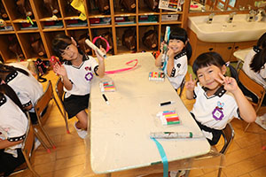 リズムフェスティバルのチームで遊びました　年長　NO．1