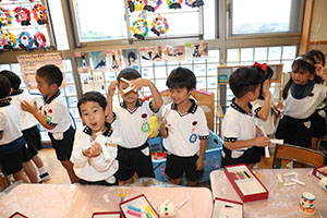 リズムフェスティバルのチームで遊びました　年長　NO．1