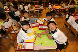 リズムフェスティバルのチームで遊びました　年長　NO．1