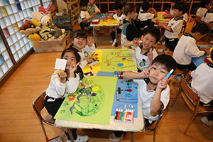 リズムフェスティバルのチームで遊びました　年長　NO．1