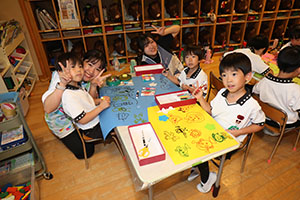 リズムフェスティバルのチームで遊びました　年長　NO．1