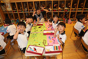 リズムフェスティバルのチームで遊びました　年長　NO．1