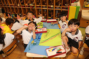 リズムフェスティバルのチームで遊びました　年長　NO．1