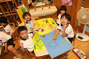 リズムフェスティバルのチームで遊びました　年長　NO．1