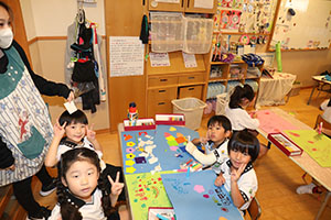 リズムフェスティバルのチームで遊びました　年長　NO．1