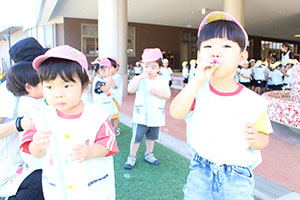 シャボン玉をしました　ひよこ