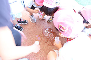 シャボン玉をしました　ひよこ