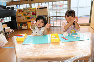 粘土遊び楽しかったね　あひる