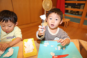 粘土遊び楽しかったね　あひる