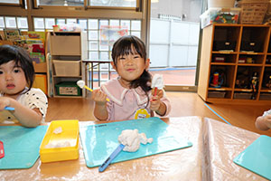 粘土遊び楽しかったね　あひる