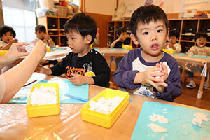 粘土遊び楽しかったね　あひる