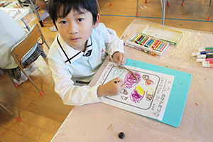 枝豆とさつまいもなどの絵を描きました　B