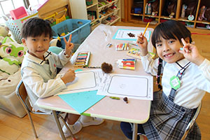 枝豆とさつまいもなどの絵を描きました　B