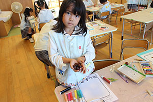 枝豆とさつまいもなどの絵を描きました　B