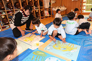 絵画教室　うさぎ・りす・ことり