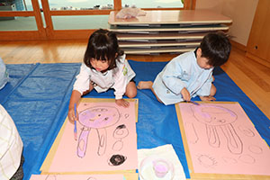 絵画教室　うさぎ・りす・ことり