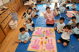 絵画教室　うさぎ・りす・ことり