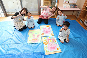 絵画教室　うさぎ・りす・ことり