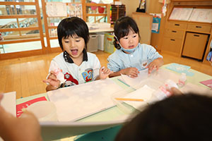 冬の制作　ブーツ　たんぽぽ