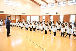 歌・カスタの予行が行われました　年少組