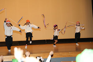 柿安シティーホールでリズム予行　年長Aチーム（C・Ｄ・Ｅ）