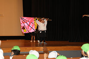 柿安シティーホールでリズム予行　年長Aチーム（C・Ｄ・Ｅ）