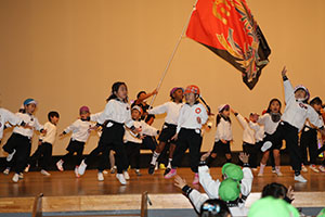 柿安シティーホールでリズム予行　年長Aチーム（C・Ｄ・Ｅ）